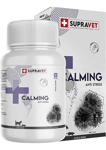 Kedi ve Köpekler Için Sakinleştirici Calming Tablet + Vitamin D (75 Tablet)