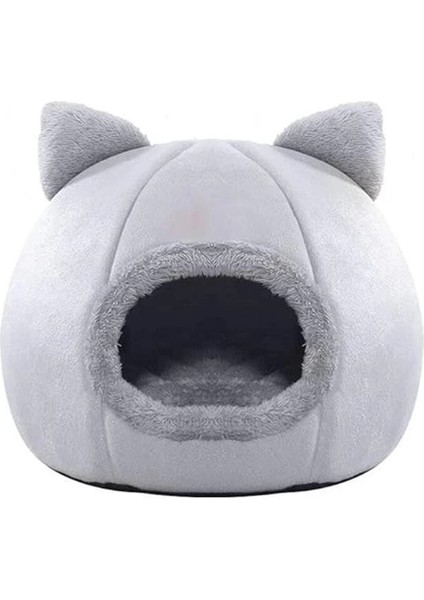 Bal Kabağı Tasarımlı Kedi Evi Yumuşak Kedi Yatağı Derin Uyku ve Kış Evi Çıkartılabilir Minder