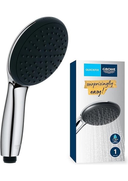 Vitalio Start 110 El Duşu, 1 Akışlı Yağmur Duşu, 110MM Yuvarlak Duş Başlığı, Kireç Önleyici