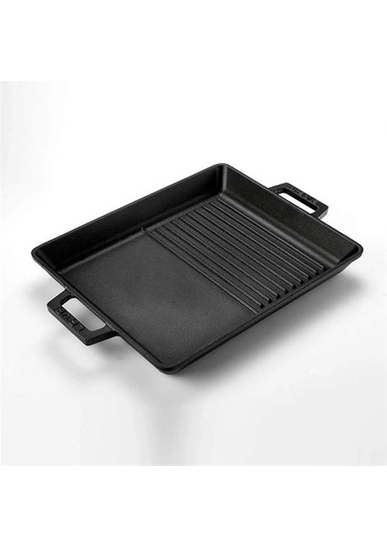 Metal Döküm Izgara Tava, Metal Kulplu, 26X32CM, Siyah modelleri