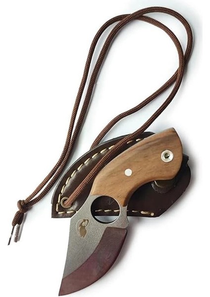 Eye Of Skadi Taktik Kolye Bıçak 14,5 Cm, Köpekbalığı Desenli Kılıf, Dayanıklı Kamp