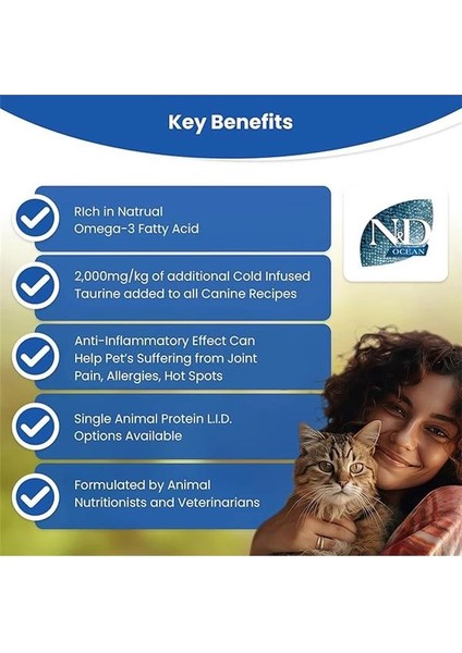 N&d Ocean Kuru Kedi Maması, Ringa Balığı ve Portakallı, Yetişkin, 1.5 kg indirimleri