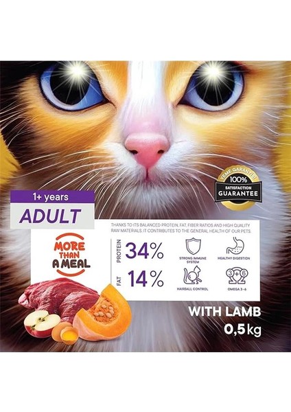 Yetişkin Kediler Için Kuzu Etli Kuru Kedi Maması (500 Gram, Kuzu) modelleri