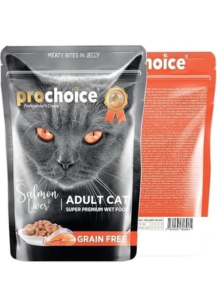 Yetişkin Kediler Için, Tahılsız, Jöle Içinde Somon ve Ciğer Parça Etli Yaş Mama, 85 G x 24 indirimleri