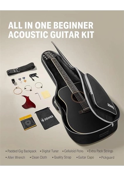 Dag-1cb Dreadnought Akustik Gitar Seti (Siyah) indirimleri
