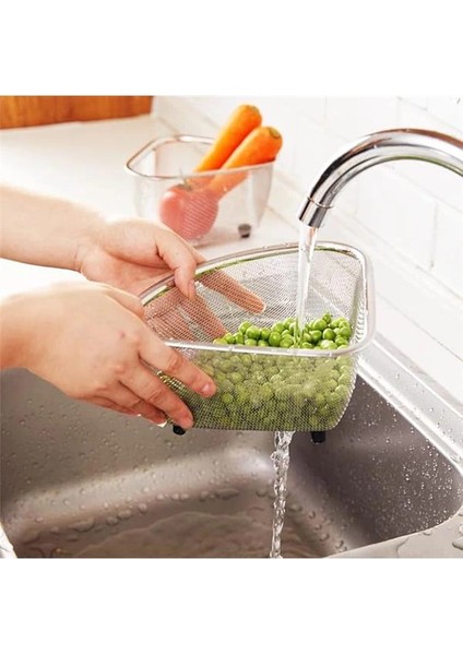 Paslanmaz Çelik Ayaklı Lavabo Çöp Süzgeci 18X13X10 cm | Paslanmaz Çelik Ayaklı Lavabo Çöp fiyatları