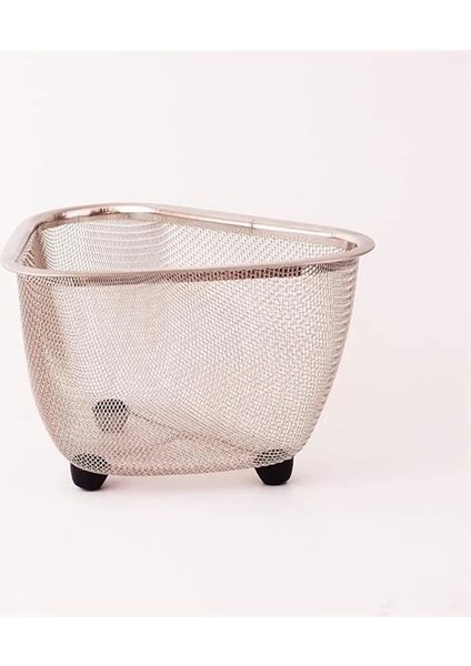 Paslanmaz Çelik Ayaklı Lavabo Çöp Süzgeci 18X13X10 cm | Paslanmaz Çelik Ayaklı Lavabo Çöp