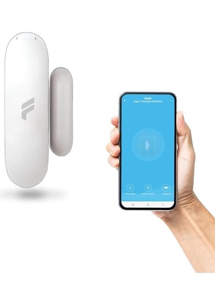 Akıllı Kablosuz Kapı Pencere Sensörü ve Iç Ortam Nem-Isı Ölçer-Siren, Wifi, Uzaktan Takip, 2 modelleri