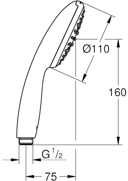Vitalio Start 110 El Duşu, 1 Akışlı Yağmur Duşu, 110MM Yuvarlak Duş Başlığı, Kireç Önleyici