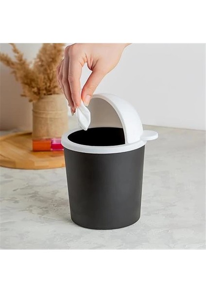 L-00586 Hippo Minik Ayıcık Görünümlü Masaüstü Çöp Kovası - Çöp Kutusu Siyah Beyaz 2 L modelleri