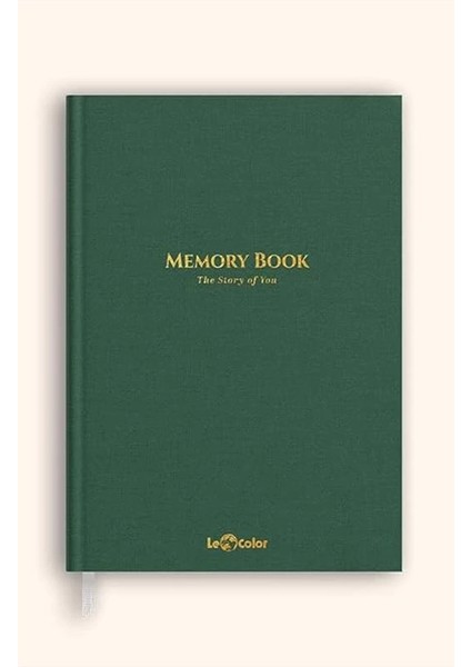 Memory Book Keten Hatıra Defteri Altın Kenarlı Anı Albümü Yeşil