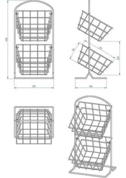 2 Katlı Metal Mutfak Köşesi Organizatörü - Siyah Meyve ve Sebze Sepeti fırsatları