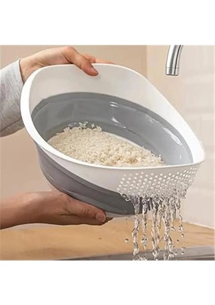 Katlanabilir Akordiyonlu Süzgeç, Mutfak Pirinç Meyve Sebze Süzgeci, Bpa Içermez, 30 x 25 x