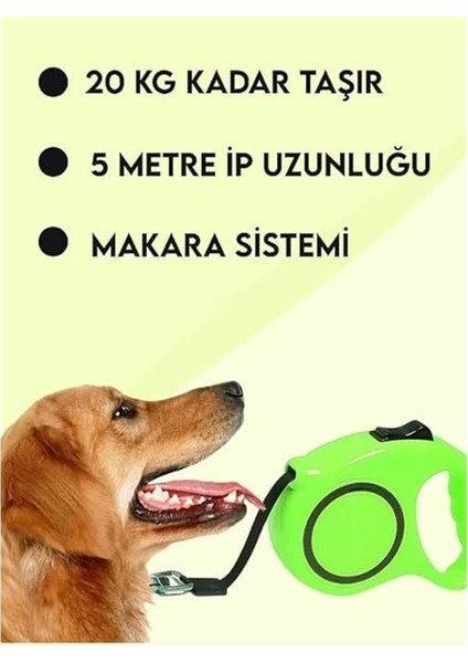 Makaralı Otomatik Köpek Tasması (5 Metre) (Kırmızı) fırsatları