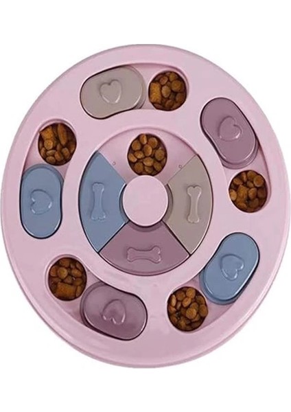 Köpek Oyuncağı Mama Bulmaca Yavaş Besleyici Köpek Gıda Dağıtıcı Yavaş Yeme (Pembe) fiyatları