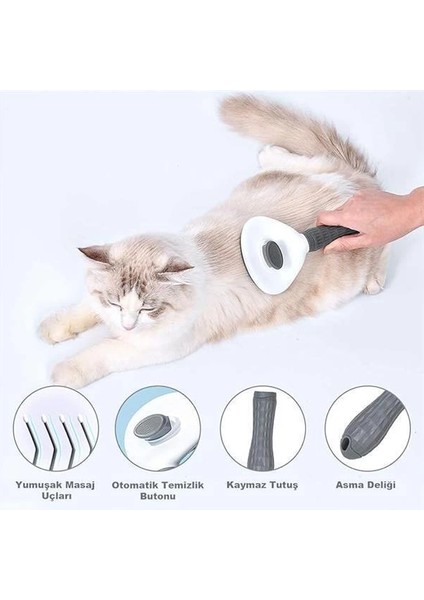 Kedi Köpek Tarağı Tüy Temizleme Otomatik Temizlenen Tüy Tarağı Kendi Kendini Temizleyen Masaj modelleri