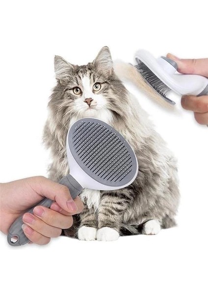 Kedi Köpek Tarağı Tüy Temizleme Otomatik Temizlenen Tüy Tarağı Kendi Kendini Temizleyen Masaj