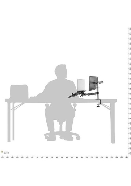 EF74 Steel Design 2-8 kg Çift Kol Asansörlü 17"-32" Monitör&10-17" Laptop Standı fırsatları
