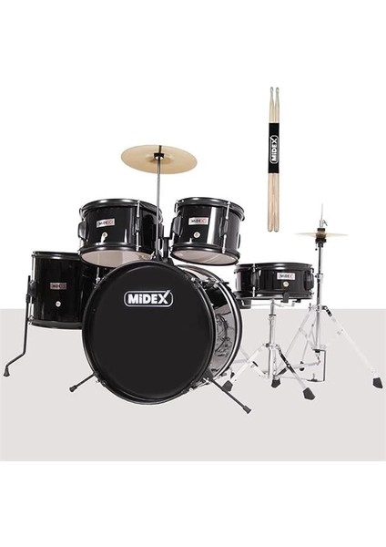 CD500X-BK Akustik Çocuk Baterisi Davulu Seti 5-18 Yaş Için Full Set