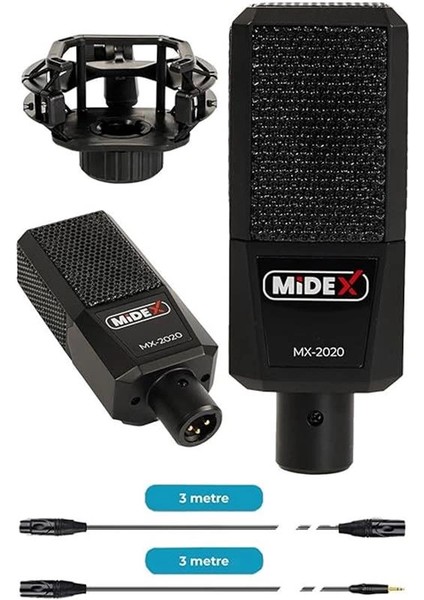 Midex Impressive Paket-3 Stüdyo Ekipmanları Seti (Monitör Mikrofon Ses Kartı Kulaklık Midi Klavye) modelleri