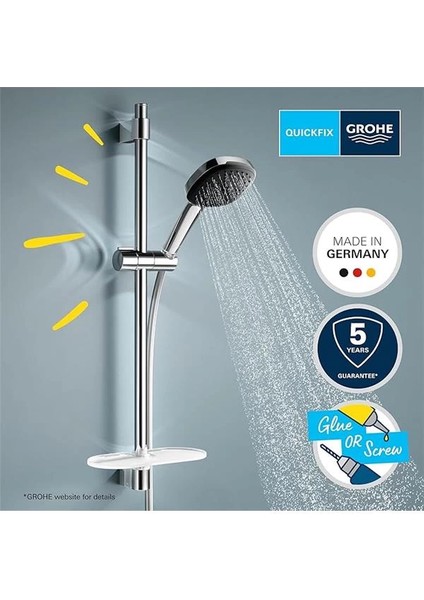 Grohe Vitalio Comfort 110 Sürgülü Duş Seti (Sabunluklu) 110 mm Kare 2 Akışlı (Yağmur & Jet) El Duşu fiyatları