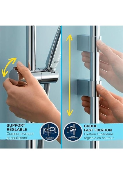 Grohe Vitalio Comfort 110 Sürgülü Duş Seti (Sabunluklu) 110 mm Kare 2 Akışlı (Yağmur & Jet) El Duşu indirimleri