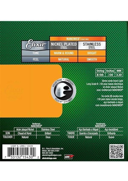 15430 Nanoweb Light Tek Bas Gitar Teli (130)
