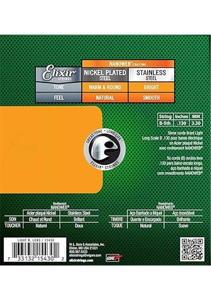 15430 Nanoweb Light Tek Bas Gitar Teli (130)