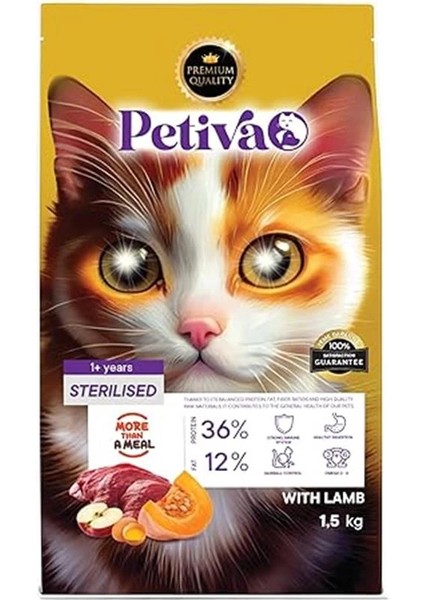 Kısırlaştırılmış Yetişkin Kediler Için Kuzu Etli Kuru Kedi Maması (1.5 Kg, Kuzu)