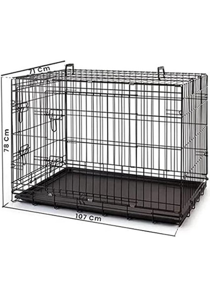 Metal Kedi Köpek Kafesi Siyah 107X71X78CM fiyatları