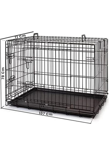 Metal Kedi Köpek Kafesi Siyah 107X71X78CM fırsatları