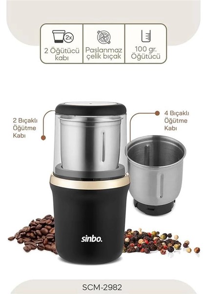 Scm 2982 - Kahve ve Baharat Öğütücü, Elektrikli Kahve ve Baharat Değirmeni fiyatları