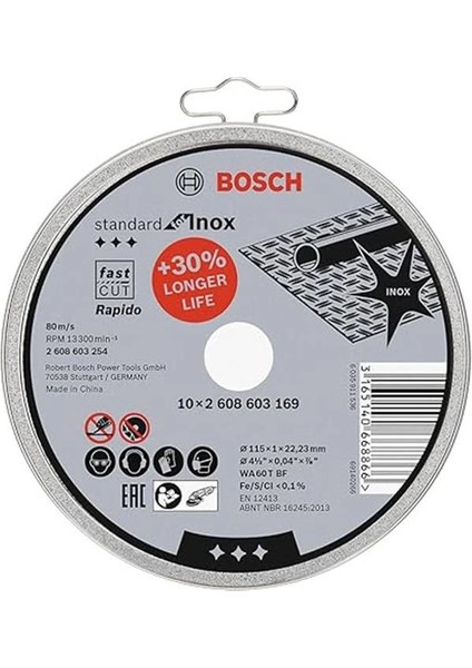 Professional Kesme Diski Düz Standart Inox Rapido Için, 2608603254