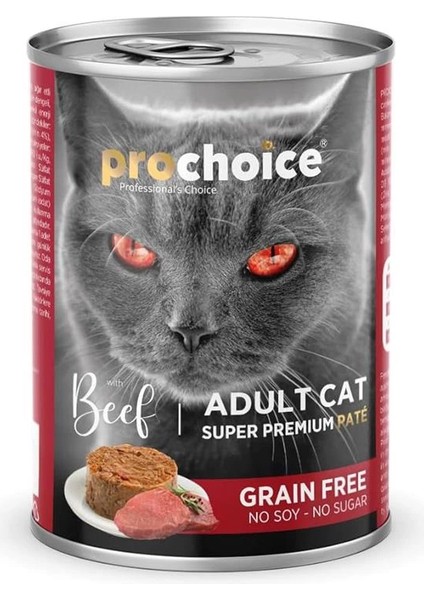 Yetişkin Kediler Için, Tahılsız, Sığır Etli Ezme, 400 G x 12 Adet