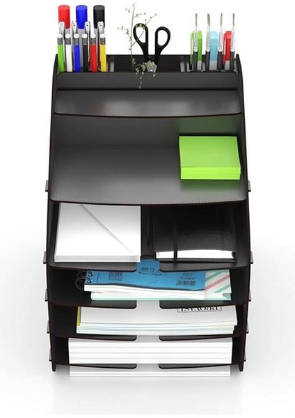 Design Otto Large Modest - 6 Renk A4 Evrak Rafı Masaüstü Organizer Düzenleyici (Siyah) indirimleri