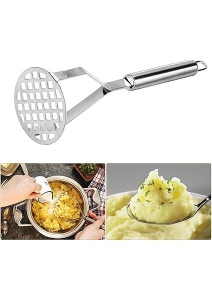 Patates Ezeceği Püre Yapıcı Lüks Paslanmaz Metal Patates Ezici 26 cm indirimleri