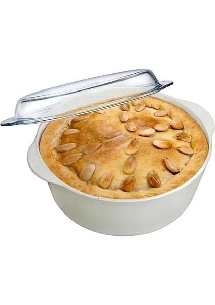 Pasabahce Non-Stick Cam Kapaklı Yuvarlak Tencere, Krem 3150CC, PB-59013-GR modelleri
