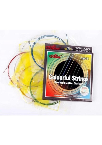 A-407C Model Renkli Akustik Gitar Tel Seti modelleri