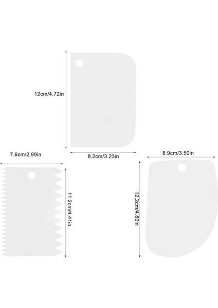 3'lü Hamur Şekillendirici Kesici Dekoratör Spatula Seti, Plastik, Çok Renkli modelleri