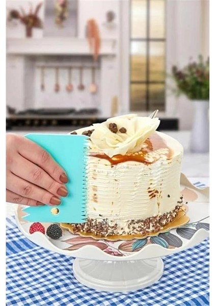 3'lü Hamur Şekillendirici Kesici Dekoratör Spatula Seti, Plastik, Çok Renkli indirimleri