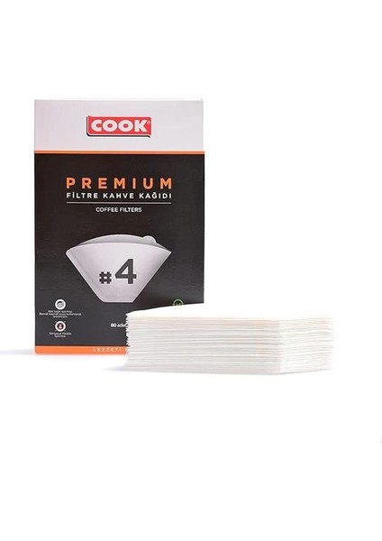 Premium Filtre Kahve Kağıdı - Ebat 4, 80 Adet
