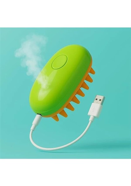 USB Şarjlı Buharlı Evcil Hayvan Fırçası – Su Hazneli Tüy Temizleme ve Masaj Fırçası | Kedi &