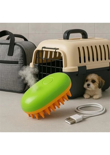 USB Şarjlı Buharlı Evcil Hayvan Fırçası – Su Hazneli Tüy Temizleme ve Masaj Fırçası | Kedi & indirimleri