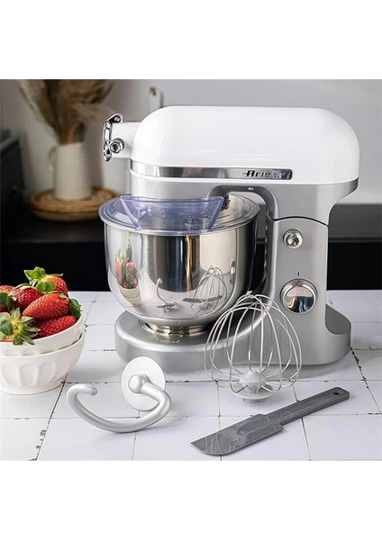 Moderna Mutfak Şefi Beyaz Gri 1589/01 - Döküm Gövde, Planet Mikser Yoğurma Makinesi, 1600