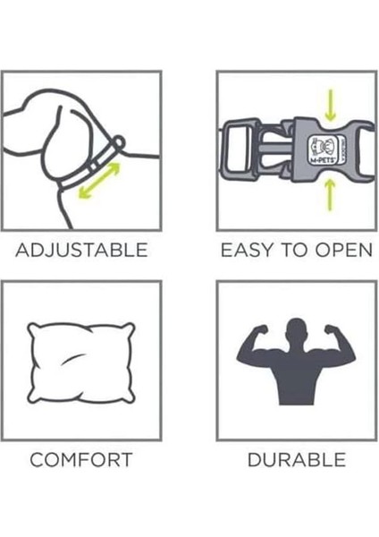 M-Pets Hıkıng Reflektörlü Boyun Tasması Black (M) modelleri