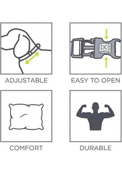 M-Pets Hıkıng Reflektörlü Boyun Tasması Black (M) fırsatları