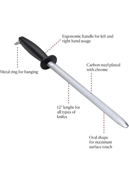 Epinox Merih Oval Masat - Kasap Masatı - Bıçak Bileyici - Bileme Çeliği - Bıçak Keskinleştirici, No: modelleri