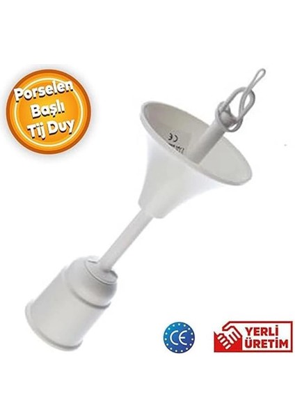 Muhafazalı Korumalı Asma Askı Porselen Askılı Tij Duy Takımı Tavan Lamba Tutucu Duyu Başlığı