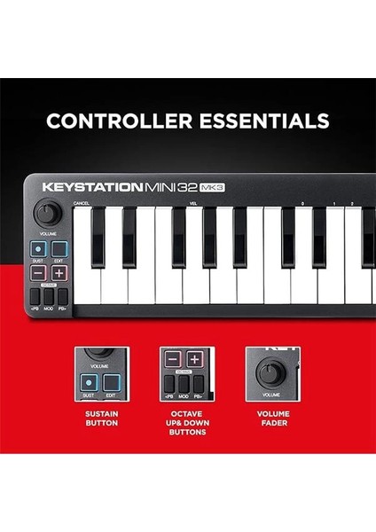 M-Audio Keystation Mini 32 Mk3 - Protools ile Mobil Müzik Üretimi Için Taşınabilir USB Mıdı Klavye modelleri
