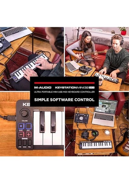 M-Audio Keystation Mini 32 Mk3 - Protools ile Mobil Müzik Üretimi Için Taşınabilir USB Mıdı Klavye